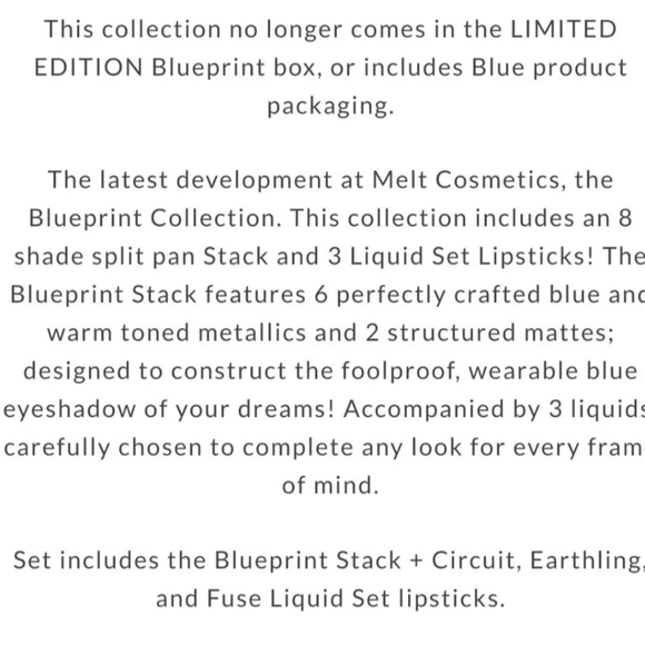 Melt Cosmetics Limited Editon Blueprint Set VHTF BNIB - Picture 6 of 8
